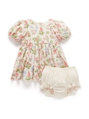 Purebaby Pink Floral Linen Blend Dress - Image 2 of 4