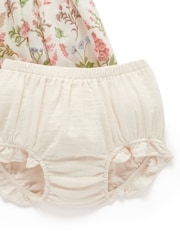 Purebaby Pink Floral Linen Blend Dress - Image 4 of 4