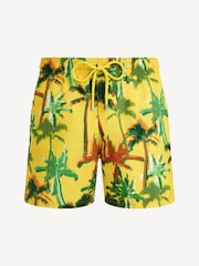 Vilebrequin Yellow Moorise Palms Offset Printed Swim Shorts - Image 3 of 4