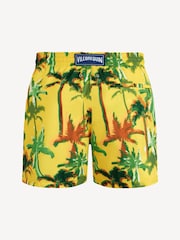 Vilebrequin Yellow Moorise Palms Offset Printed Swim Shorts - Image 4 of 4