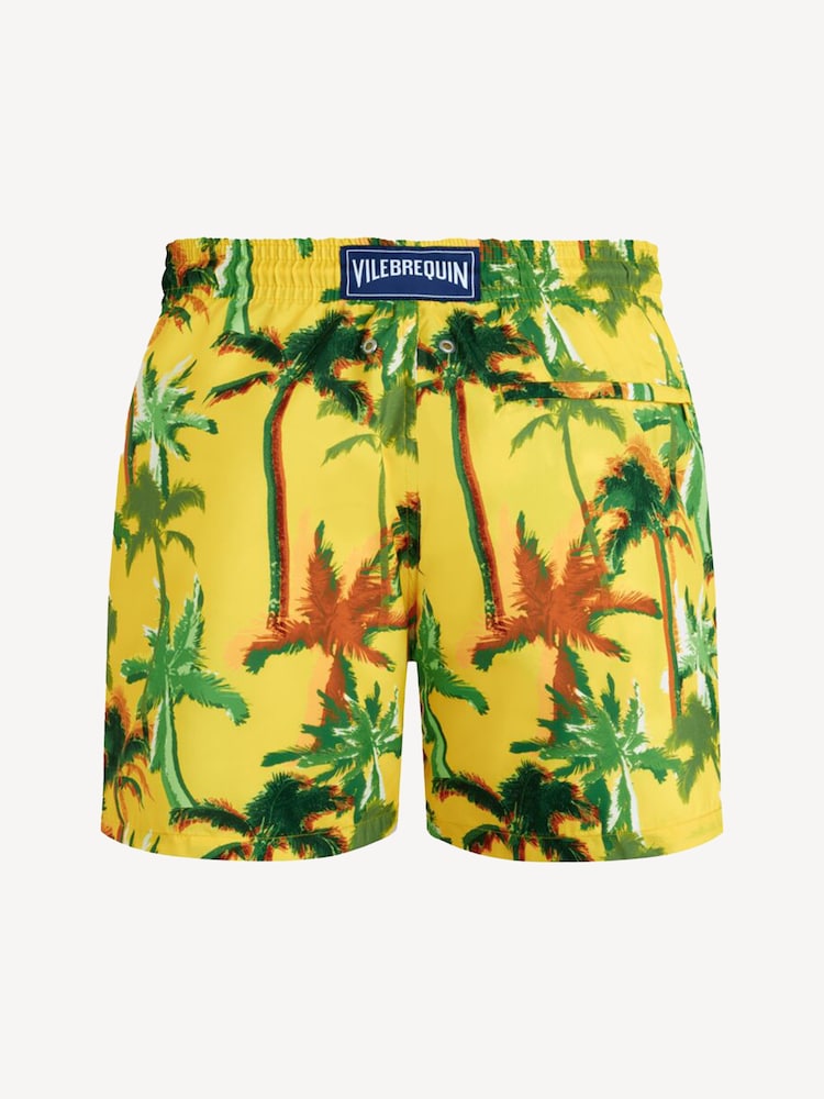 Vilebrequin Yellow Moorise Palms Offset Printed Swim Shorts - Image 4 of 4