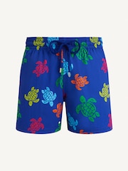 Vilebrequin Blue Moorise Multicoloured Turtles Printed Swim Shorts - Image 3 of 4