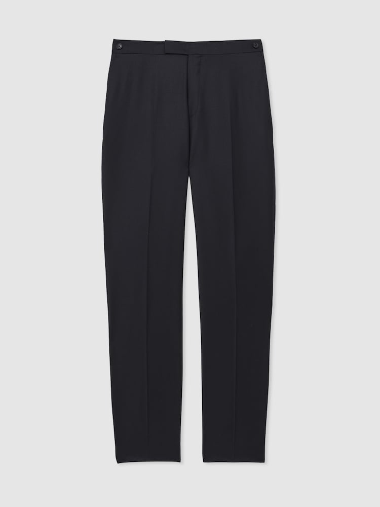 Reiss Navy Oscar Wool-Blend Slim-Fit Suit Trousers - Image 2 of 8