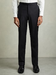 Reiss Navy Oscar Wool-Blend Slim-Fit Suit Trousers - Image 3 of 8