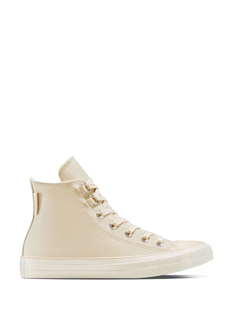 Converse Natural Chuck Taylor All Star Leather Trainers - Image 1 of 10 Converse Natural Chuck Taylor All Star Leather Trainers - Image 1 of 10