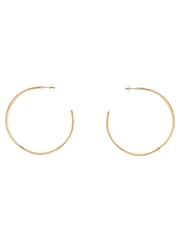 Karen Millen Gold Tone Criss Cross Hoop Earrings - Image 2 of 2