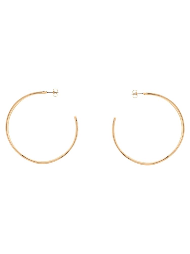 Karen Millen Gold Tone Criss Cross Hoop Earrings - Image 2 of 2