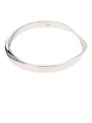 Karen Millen Silver Tone Textured Twist Narrow Bangle - Image 2 of 3