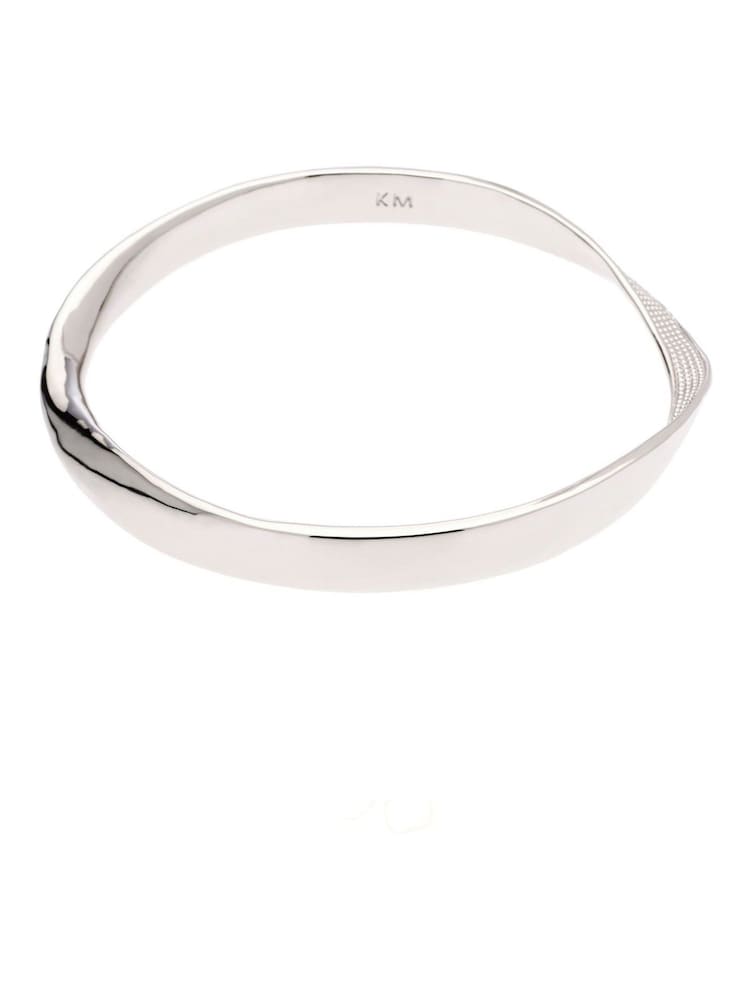 Karen Millen Silver Tone Textured Twist Narrow Bangle - Image 2 of 3