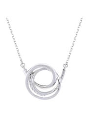 Karen Millen Silver Tone Crystal Ribbon Pendant Necklace - Image 1 of 1