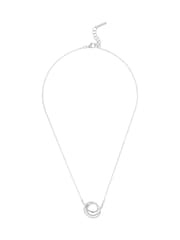 Karen Millen Silver Tone Crystal Ribbon Pendant Necklace - Image 2 of 4