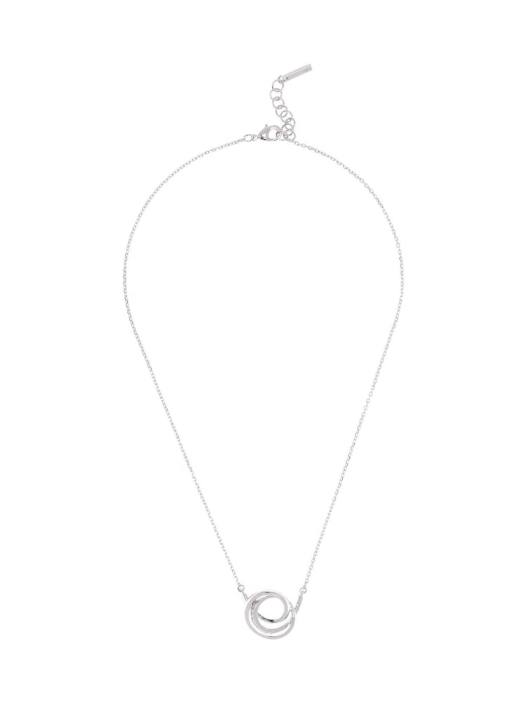 Karen Millen Silver Tone Crystal Ribbon Pendant Necklace - Image 2 of 4