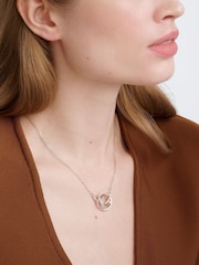 Karen Millen Silver Tone Crystal Ribbon Pendant Necklace - Image 4 of 4