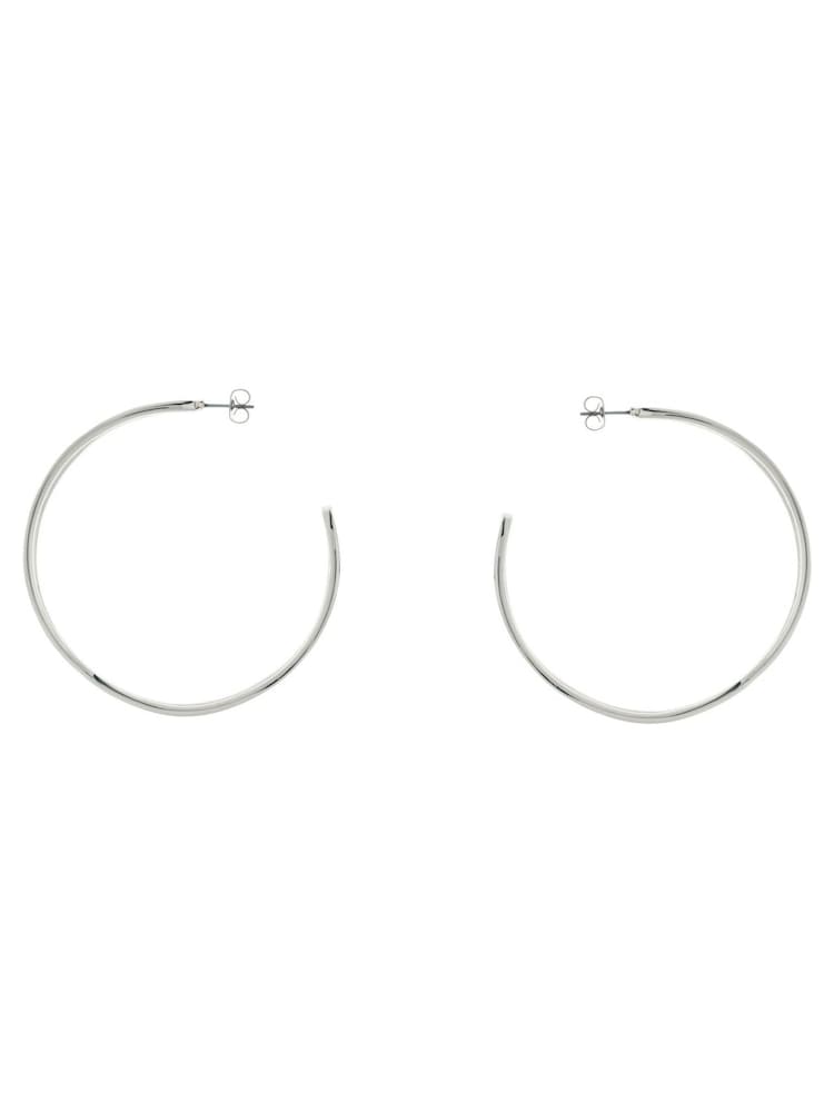 Karen Millen Silver Tone Criss Cross Hoop Earrings - Image 2 of 2