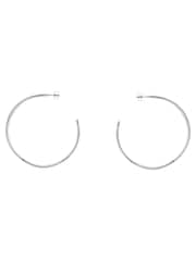 Karen Millen Silver Tone Criss Cross Hoop Earrings - Imagen 3 de 4