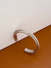 Karen Millen Silver Tone Crystal Diagonal Cuff Bracelet - Image 3 of 4
