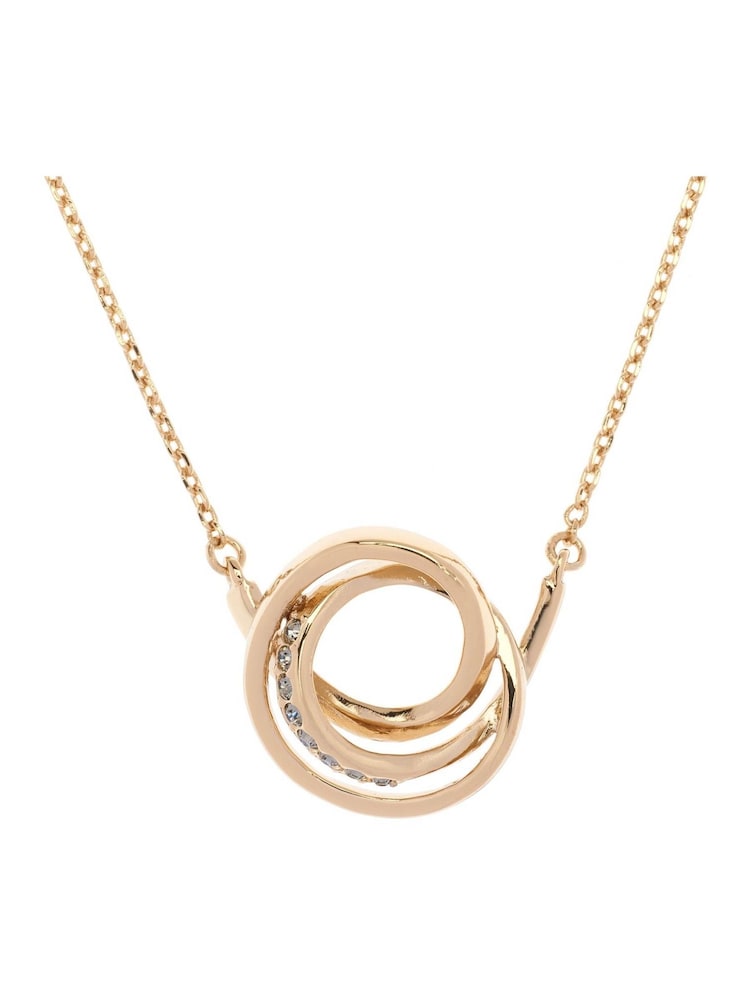Karen Millen Gold Tone Crystal Ribbon Pendant Necklace - Image 1 of 1