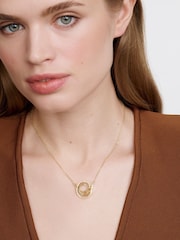 Karen Millen Gold Tone Crystal Ribbon Pendant Necklace - Image 3 of 4