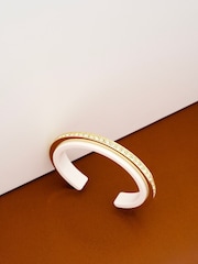 Karen Millen Gold Tone Resin Crystal Cuff Bracelet - Image 3 of 3