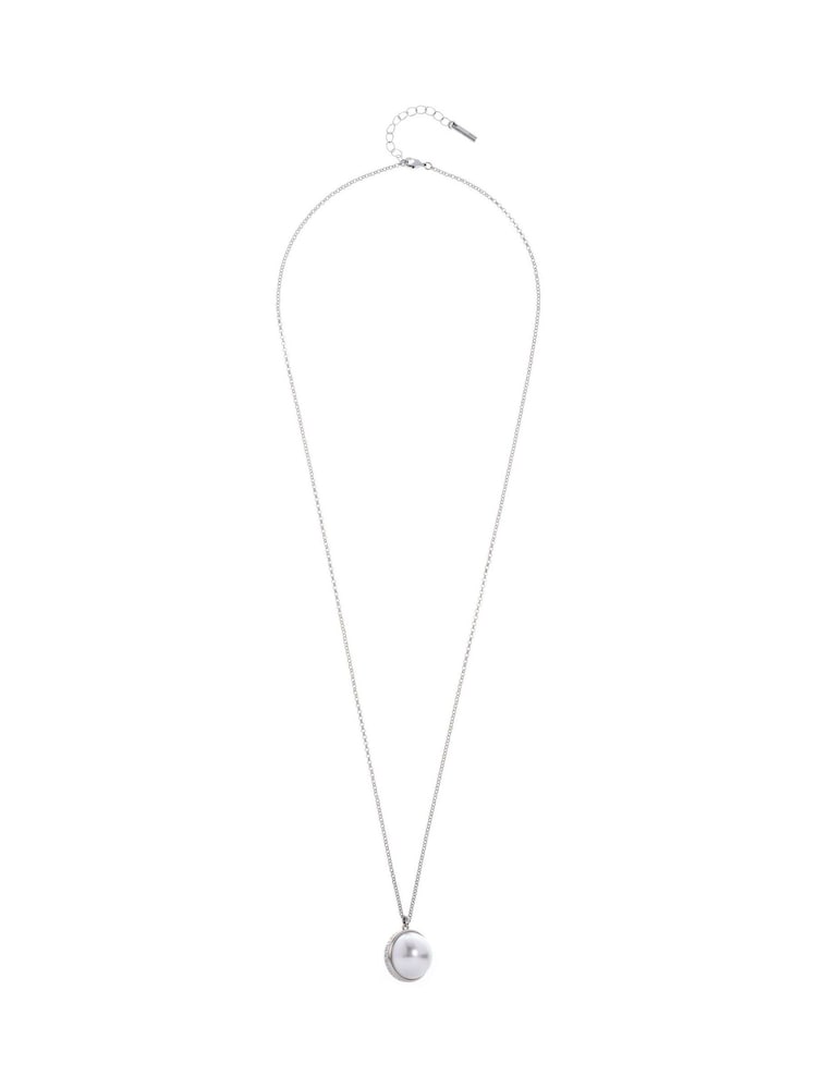 Karen Millen Silver Tone Large Pearl Ball Pendant Necklace - Image 1 of 4