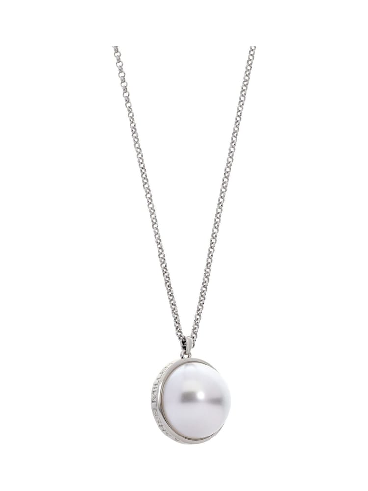 Karen Millen Silver Tone Large Pearl Ball Pendant Necklace - Image 2 of 4