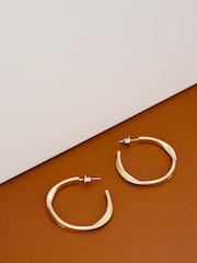 Karen Millen Gold Tone Textured Twist Hoop Earrings - Image 3 of 4