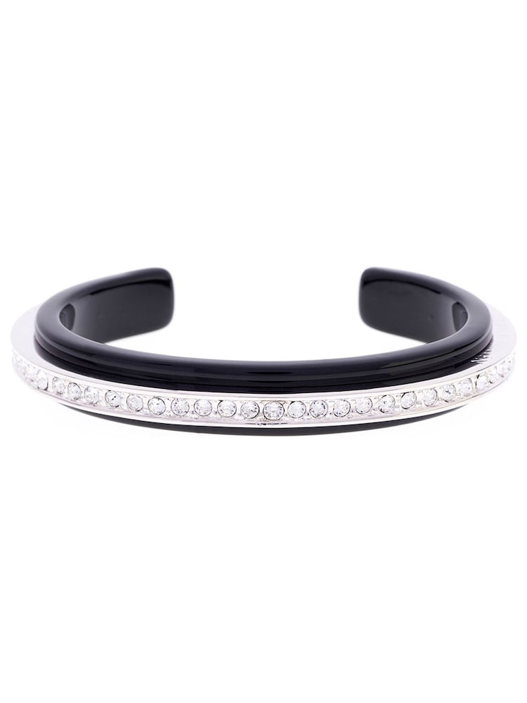 Karen Millen Silver Tone Resin Crystal Cuff Bracelet - Image 1 of 1