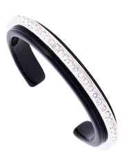 Karen Millen Silver Tone Resin Crystal Cuff Bracelet - Imagen 2 de 2