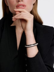 Karen Millen Silver Tone Resin Crystal Cuff Bracelet - Image 3 of 3