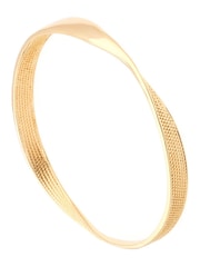 Karen Millen Gold Tone Textured Twist Narrow Bangle - Image 1 of 2