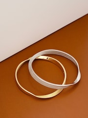 Karen Millen Gold Tone Textured Twist Narrow Bangle - Image 4 of 4