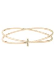 Karen Millen Gold Tone Oval Pave Chain Bangle - Image 2 of 2