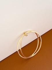 Karen Millen Gold Tone Oval Pave Chain Bangle - Image 4 of 5
