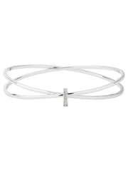 Karen Millen Silver Tone Oval Pavé Chain Bangle - Image 2 of 3