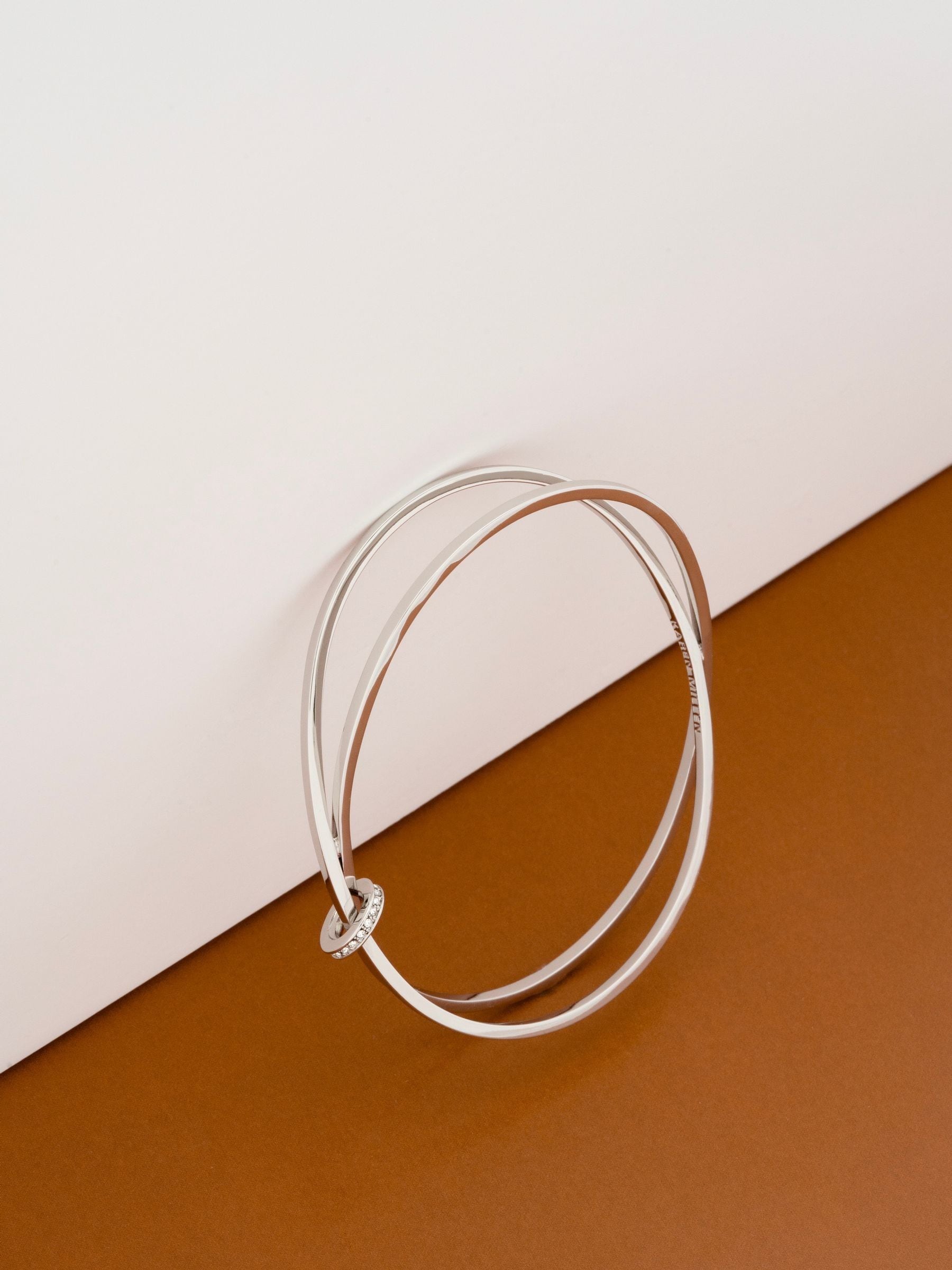 Buy Karen Millen Silver Tone Oval Pavé Chain Bangle from the Next