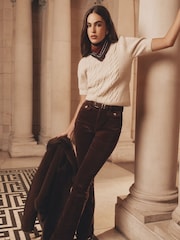 Neutro - Lipsy Short Sleeve Buttoned Cable Knit Top - Imagem 3 de 5
