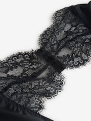 Lipsy Black Lace Long Sleeve Sqaure Neck Bodysuit - Image 10 of 10