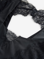 Lipsy Black Lace Long Sleeve Sqaure Neck Bodysuit - Image 8 of 9