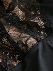 Lipsy Black Low Plunge Sequin Bodysuit - Image 7 of 10