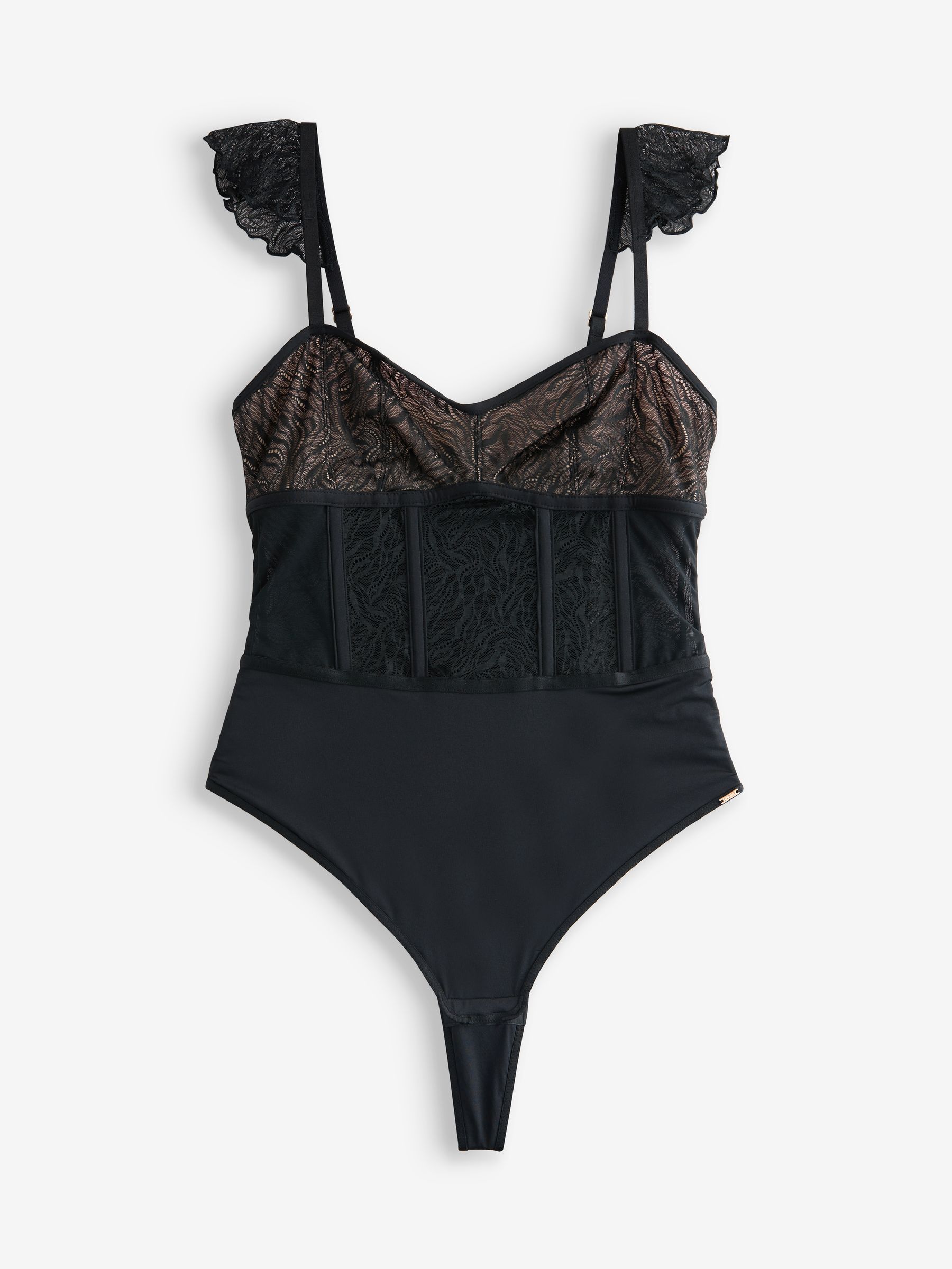 Buy Lipsy Black Lace Cap Sleeve Bodysuit from Next USA