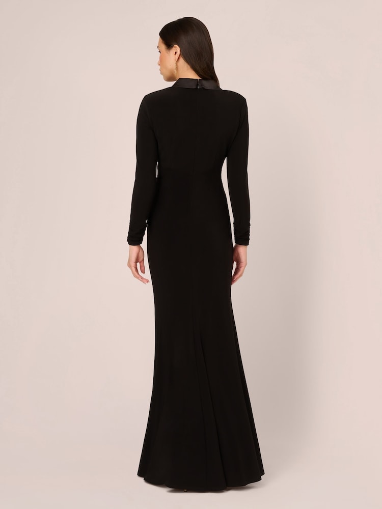 Adrianna Papell Tuxedo Long Black Dress - Image 2 of 7