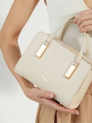 Dune London ECRU Dinkydenbeigh Mini Branded Handle Tote Bag - Image 1 of 5