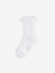 Blanco - Clarks Girls Frill School Socks 5 Pack - Imagen 2 de 8