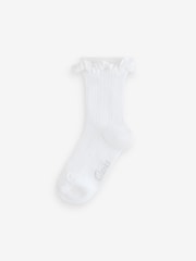 Blanco - Clarks Girls Frill School Socks 5 Pack - Imagen 6 de 8