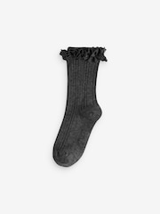 Clarks Grey Girls Frill School Socks 5 Pack - Image 3 of 6