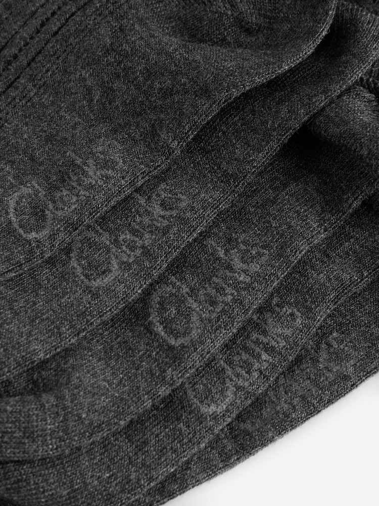 Clarks Grey Girls Frill School Socks 5 Pack - Image 6 of 6