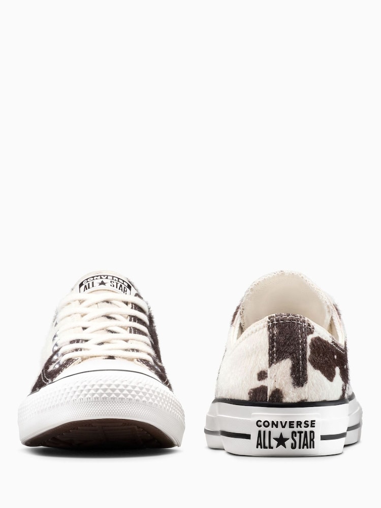 Buy Converse Brown/White Pony Cow Print All Over Low  display picture 1