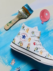 Converse White Bluey High Top Trainers - Image 2 of 6