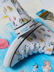 Converse White Bluey High Top Trainers - Image 3 of 6