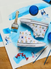Converse White Bluey High Top Trainers - Image 5 of 6